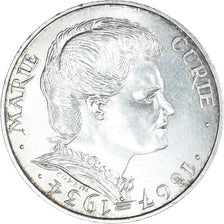 Moneda, Francia, Marie Curie, 100 Francs, 1984, MBC+, Plata, KM:955, Gadoury:899