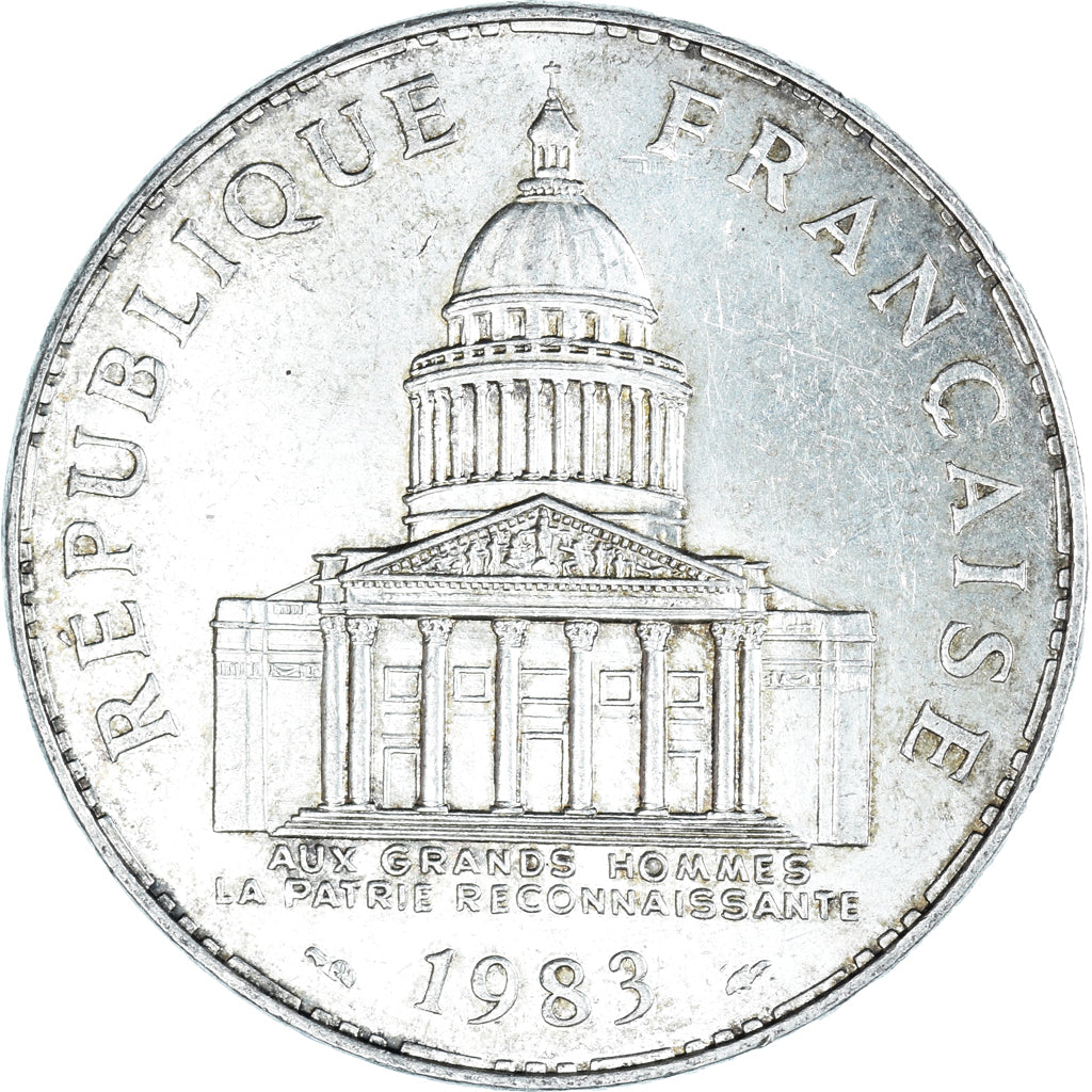 Moneda, Francia, Panthéon, 100 Francs, 1983, Paris, MBC+, Plata, KM:951.1