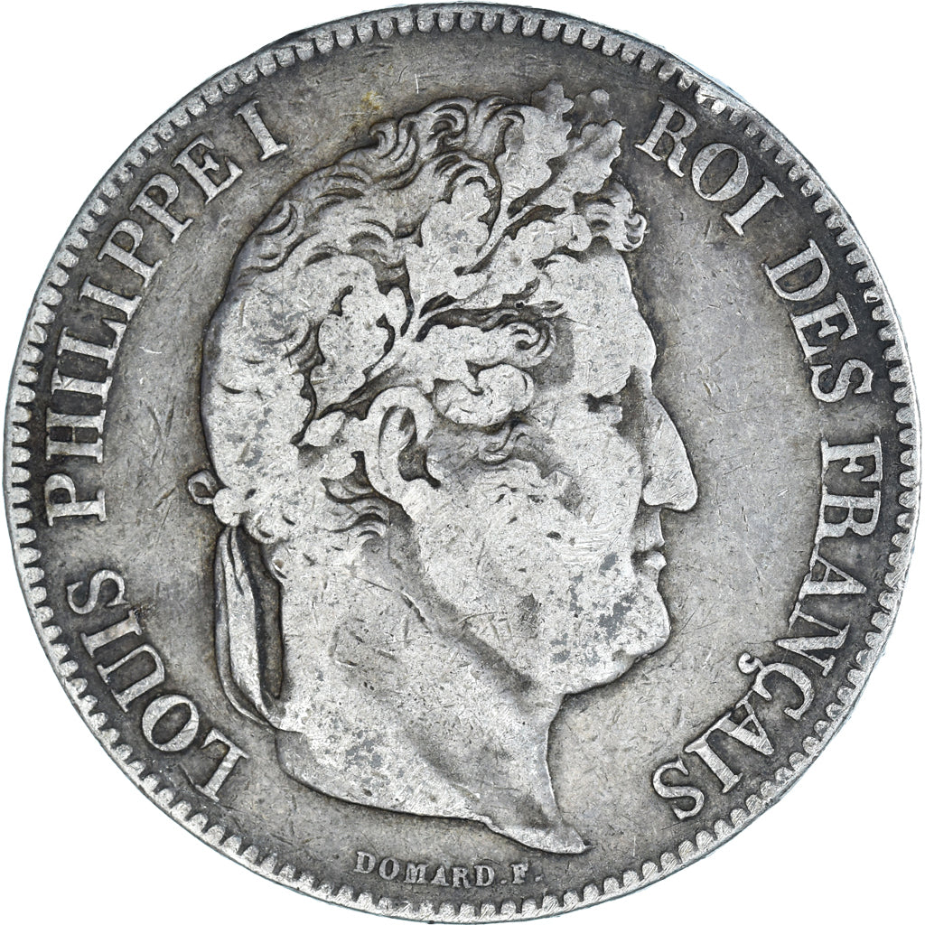 Moeda, França, Louis-Philippe, 5 Francs, 1834, Bordeaux, VF(20-25), Prata