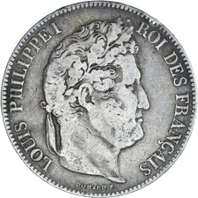 Coin, France, Louis-Philippe, 5 Francs, 1834, Bordeaux, VF(20-25), Silver