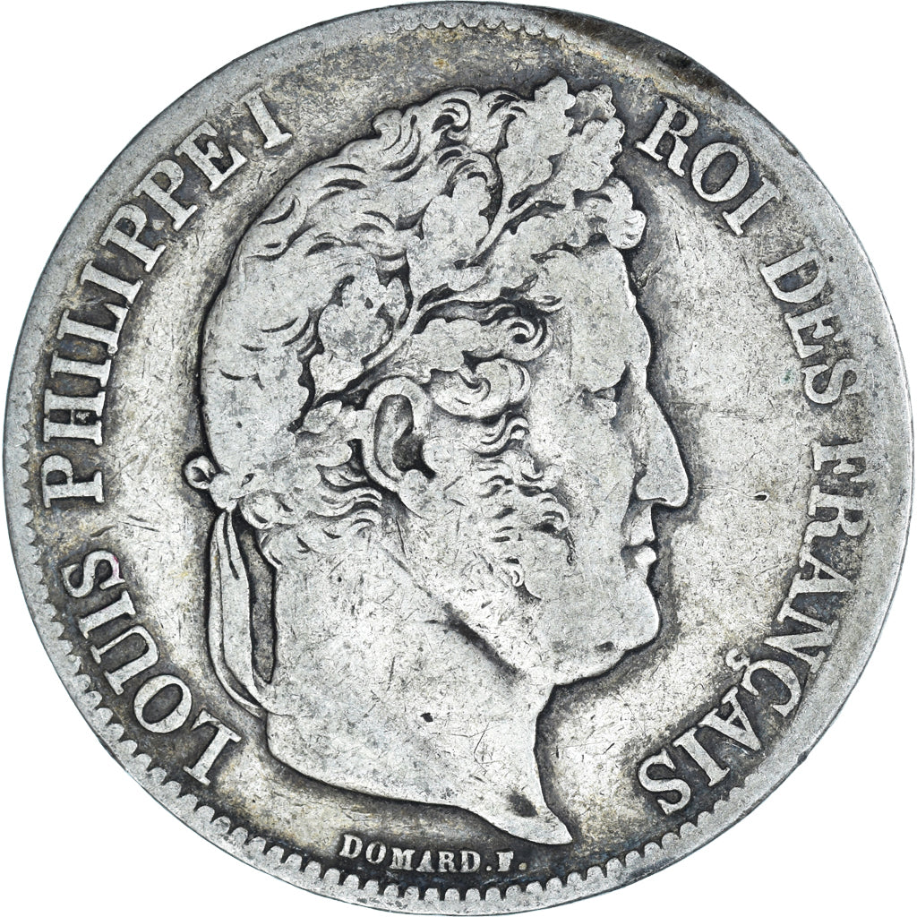 Moneta, Francja, Louis-Philippe, 5 Francs, 1839, Strasbourg, VF(20-25), Srebro