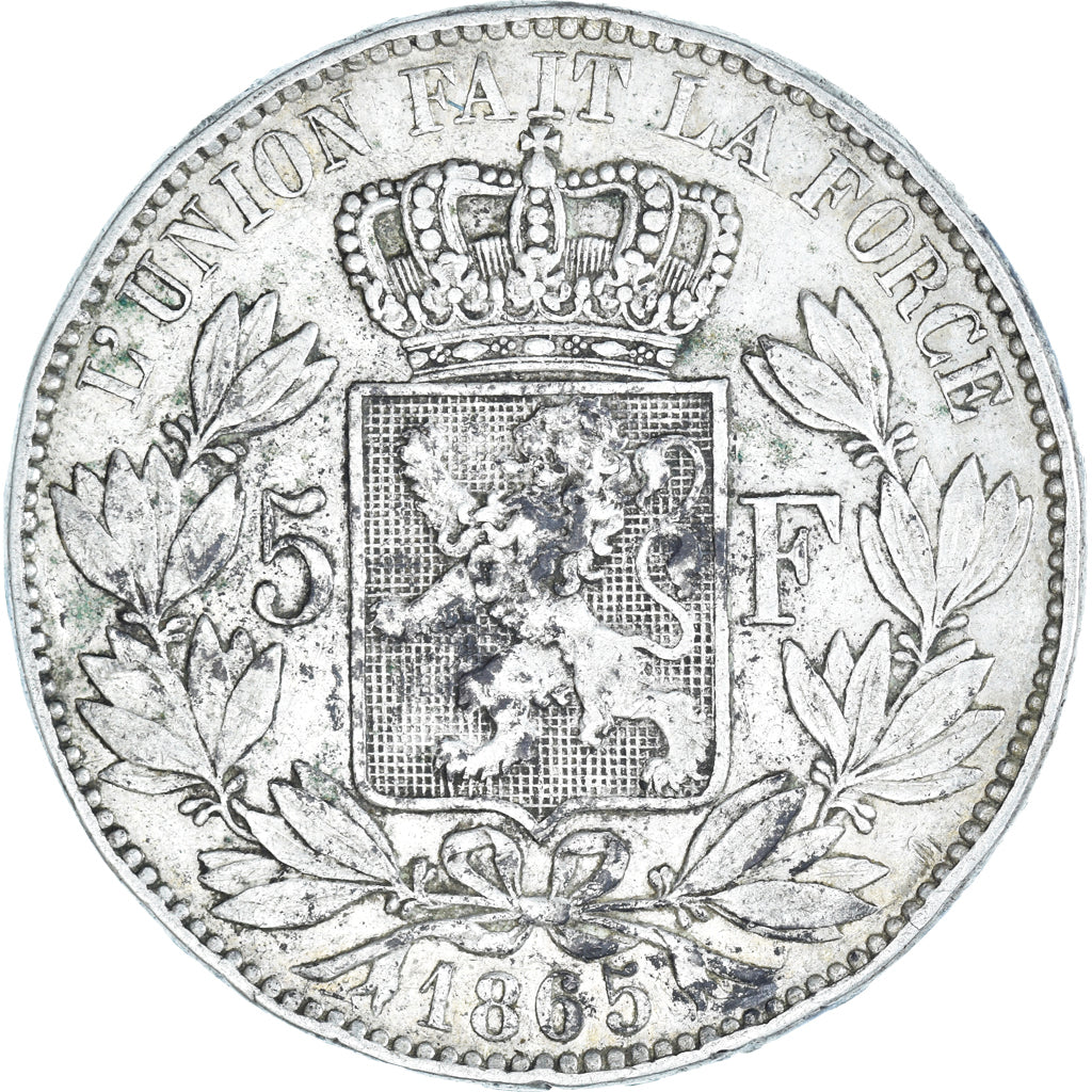Monnaie, Belgique, Leopold I, 5 Francs, 5 Frank, 1865, TB+, Argent, KM:17