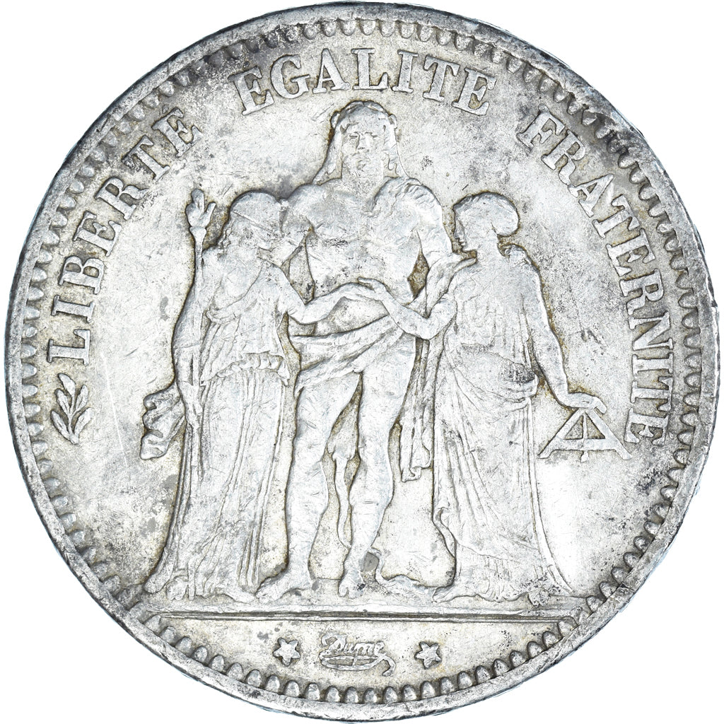 Moneda, Francia, Hercule, 5 Francs, 1873, Bordeaux, BC+, Plata, KM:820.2