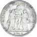 Moneda, Francia, Hercule, 5 Francs, 1873, Bordeaux, BC+, Plata, KM:820.2
