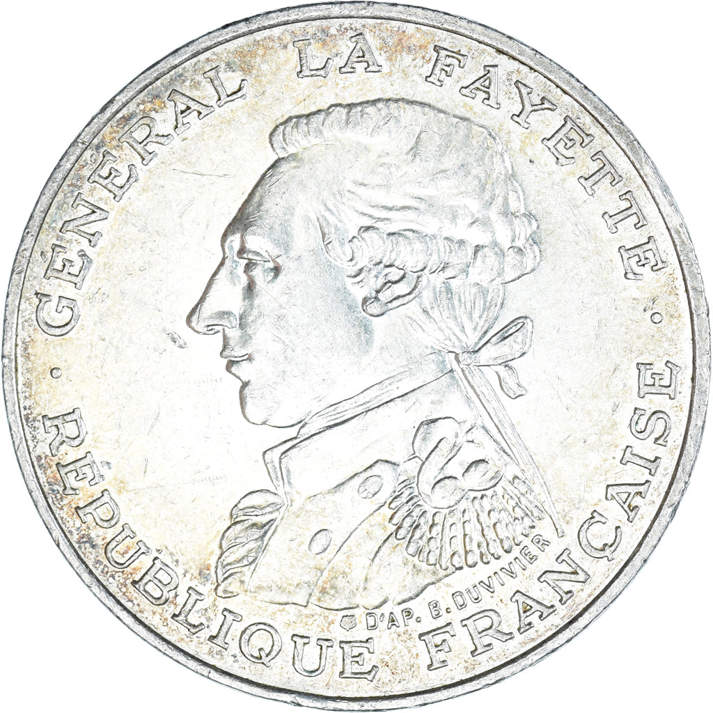 Moneda, Francia, Lafayette, 100 Francs, 1987, MBC+, Plata, KM:962, Gadoury:902