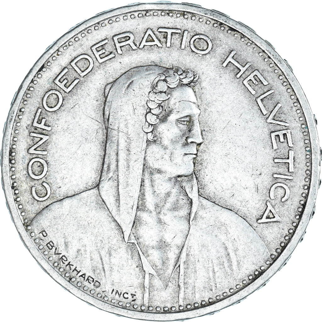 Coin, Switzerland, 5 Francs, 1932, Bern, AU(50-53), Silver, KM:40