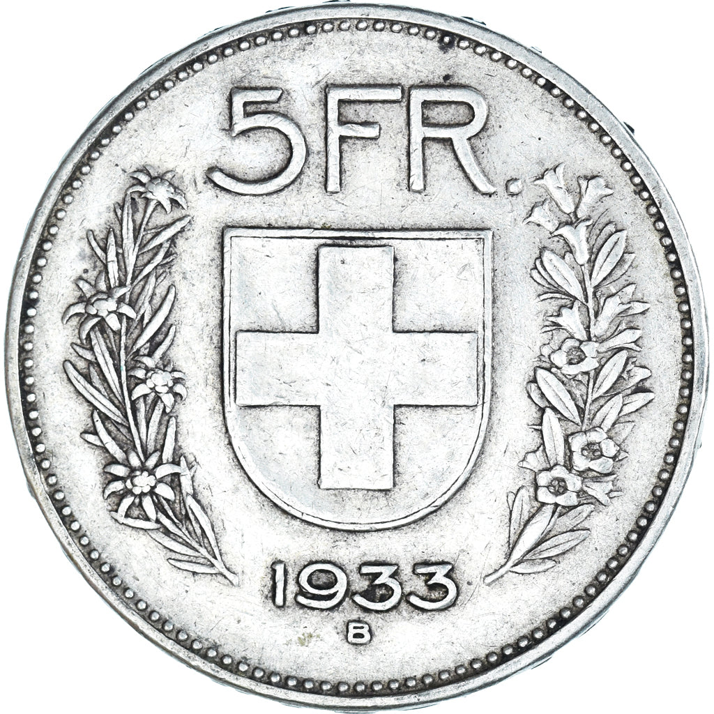 Münze, Schweiz, 5 Francs, 1933, Bern, SS, Silber, KM:40