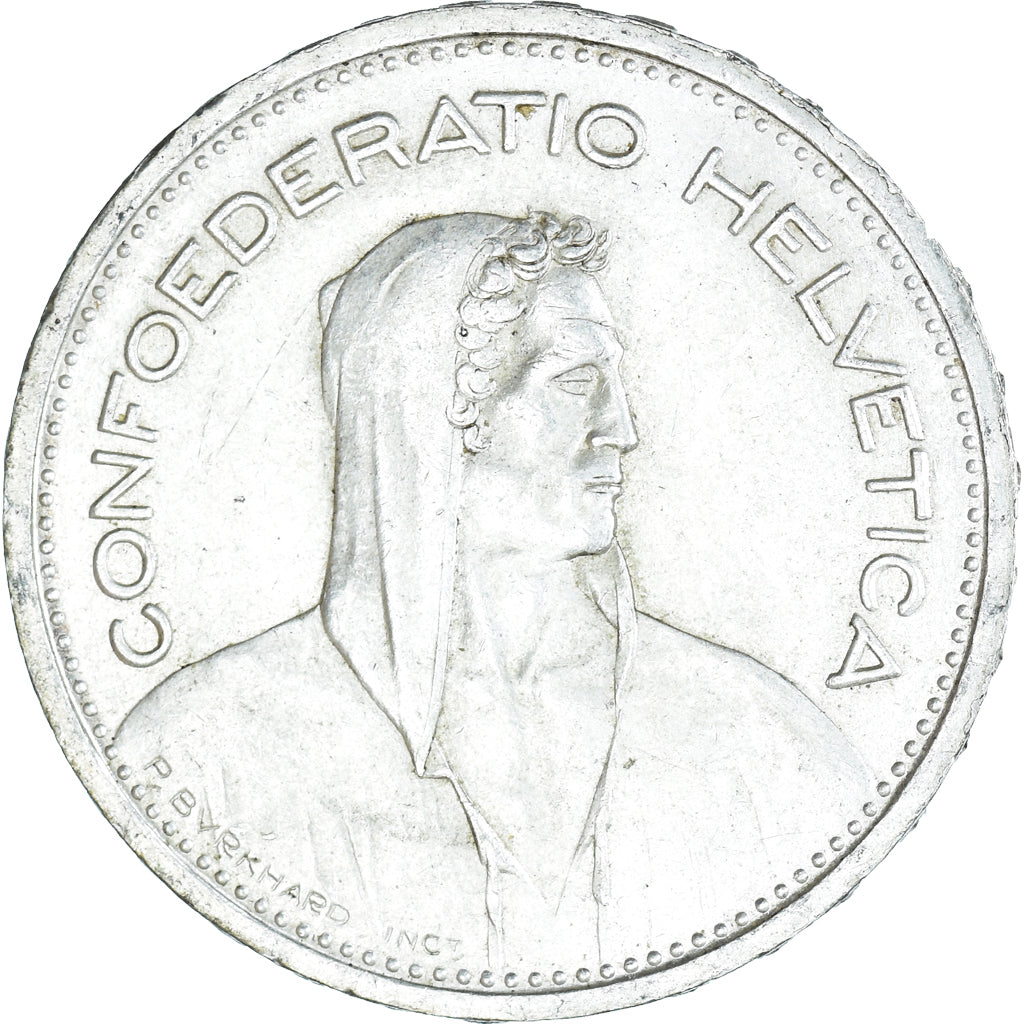 Münze, Schweiz, 5 Francs, 1953, Bern, VZ, Silber, KM:40