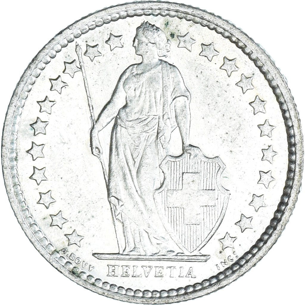 Moneta, Szwajcaria, 1/2 Franc, 1957, Bern, MS(60-62), Srebro, KM:23