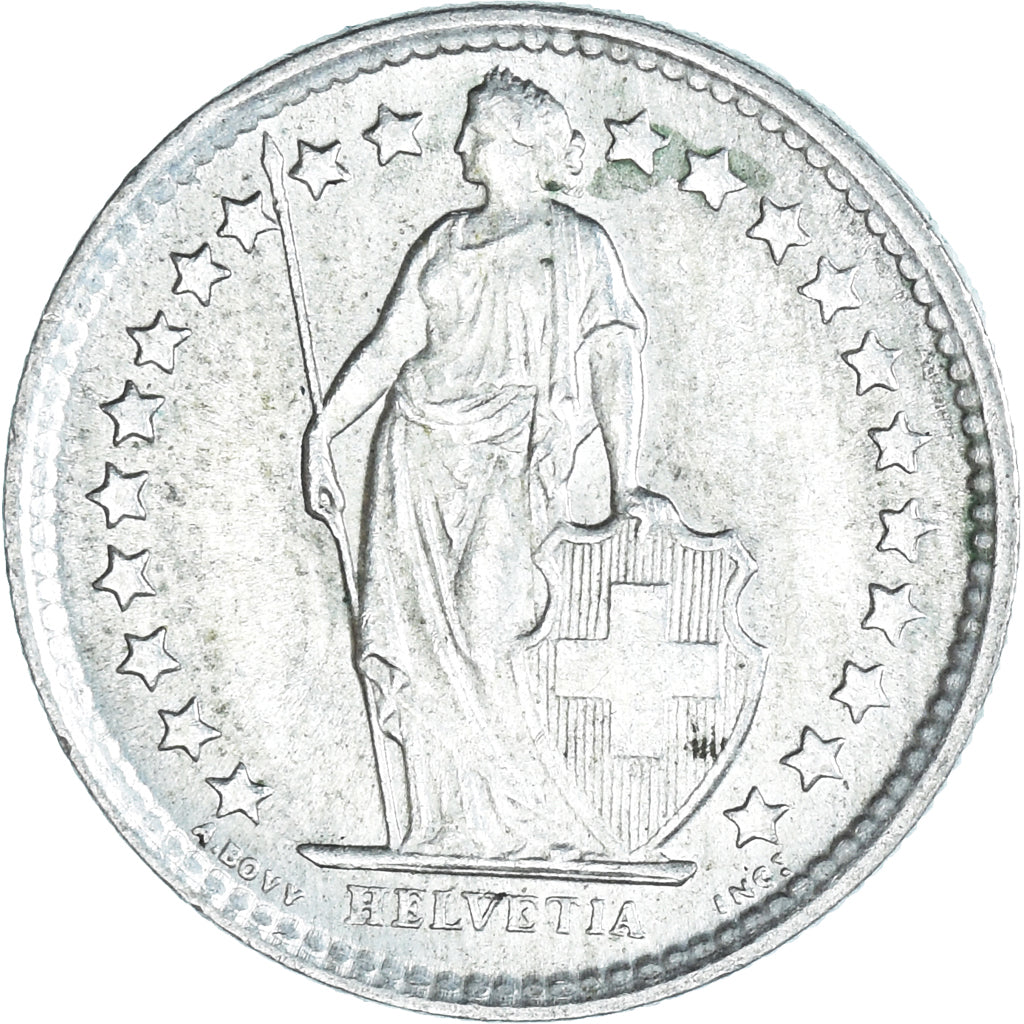 Münze, Schweiz, 1/2 Franc, 1959, Bern, VZ, Silber, KM:23