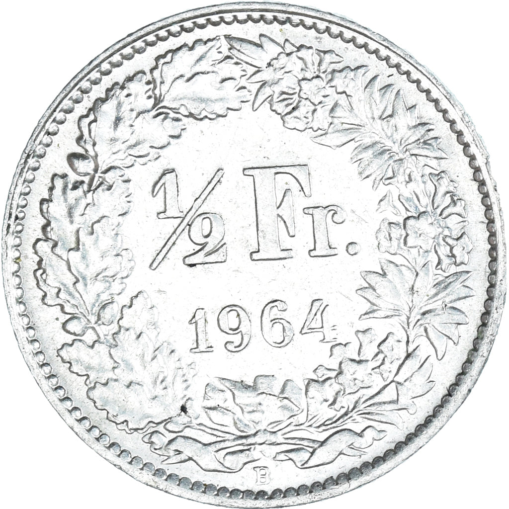 Moneta, Szwajcaria, 1/2 Franc, 1964, Bern, MS(60-62), Srebro, KM:23