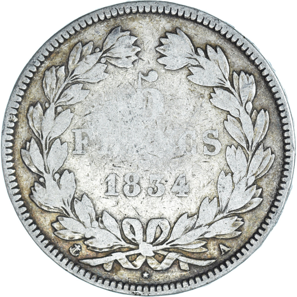 Coin, France, Louis-Philippe, 5 Francs, 1834, Paris, VF(30-35), Silver