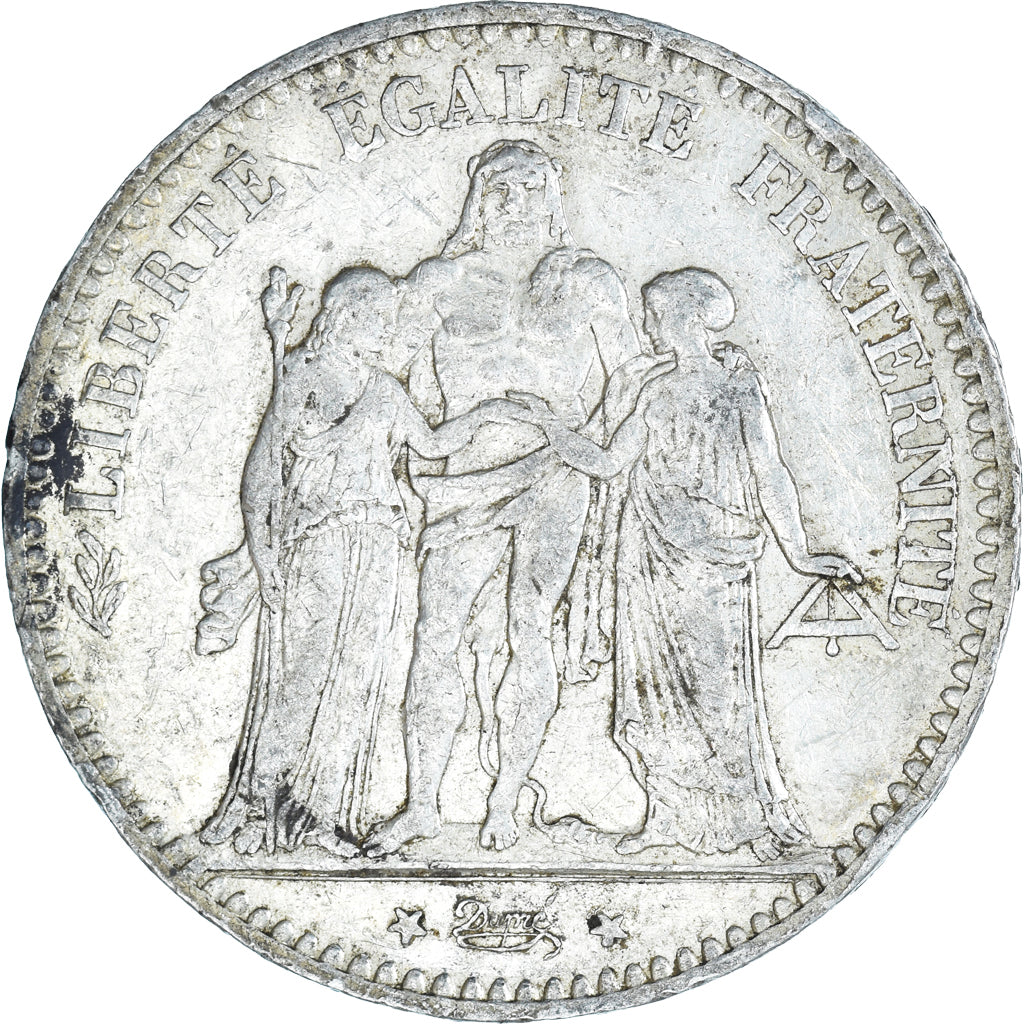 Moeda, França, Hercule, 5 Francs, 1875, Paris, VF(30-35), Prata, KM:820.1
