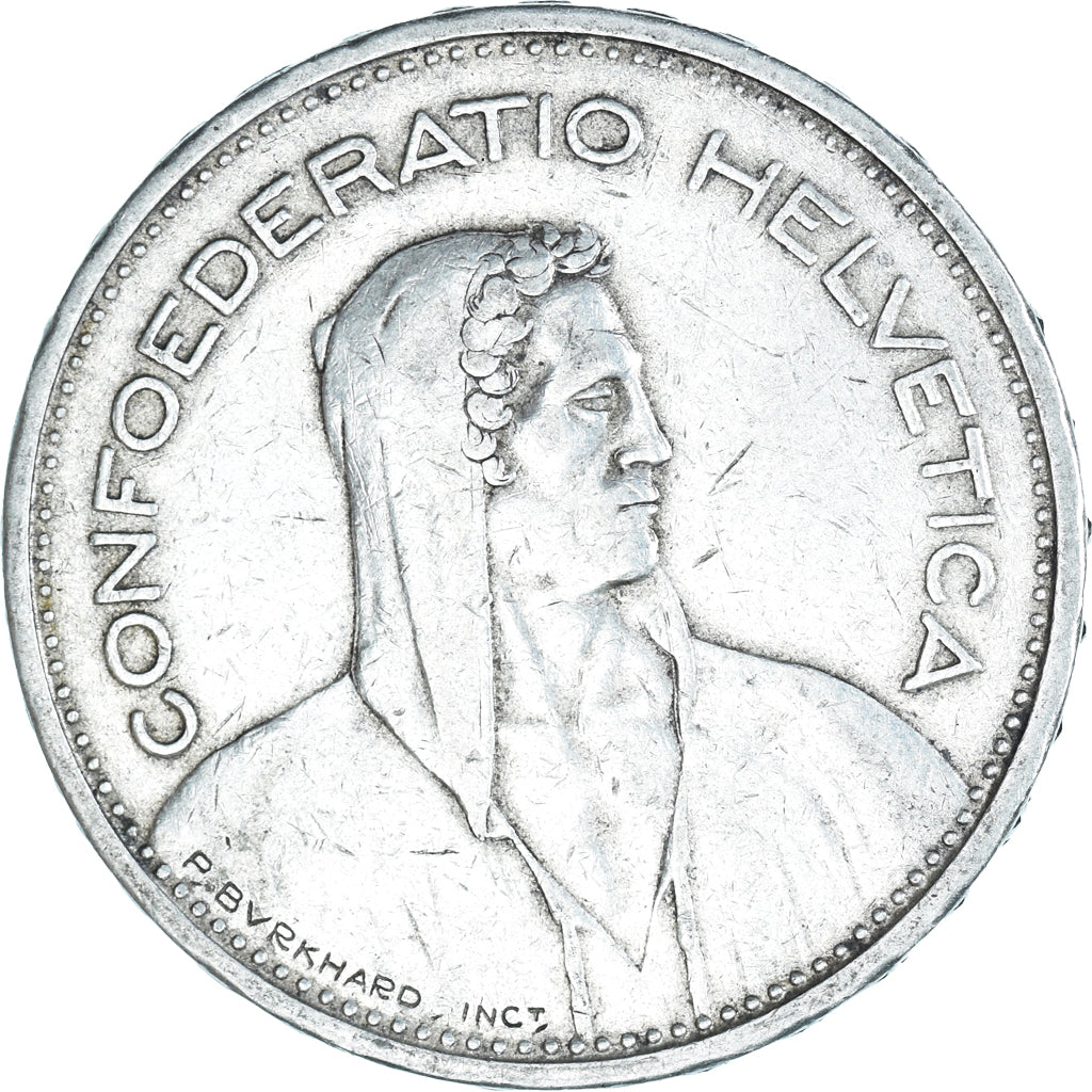 Munten, Zwitserland, 5 Francs, 1933, Bern, ZF, Zilver, KM:40