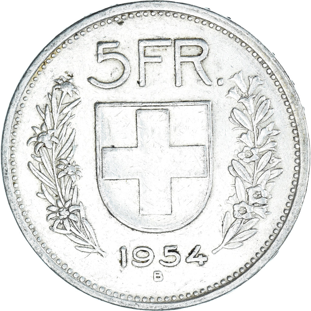 Moneta, Svizzera, 5 Francs, 1954, Bern, BB, Argento, KM:40