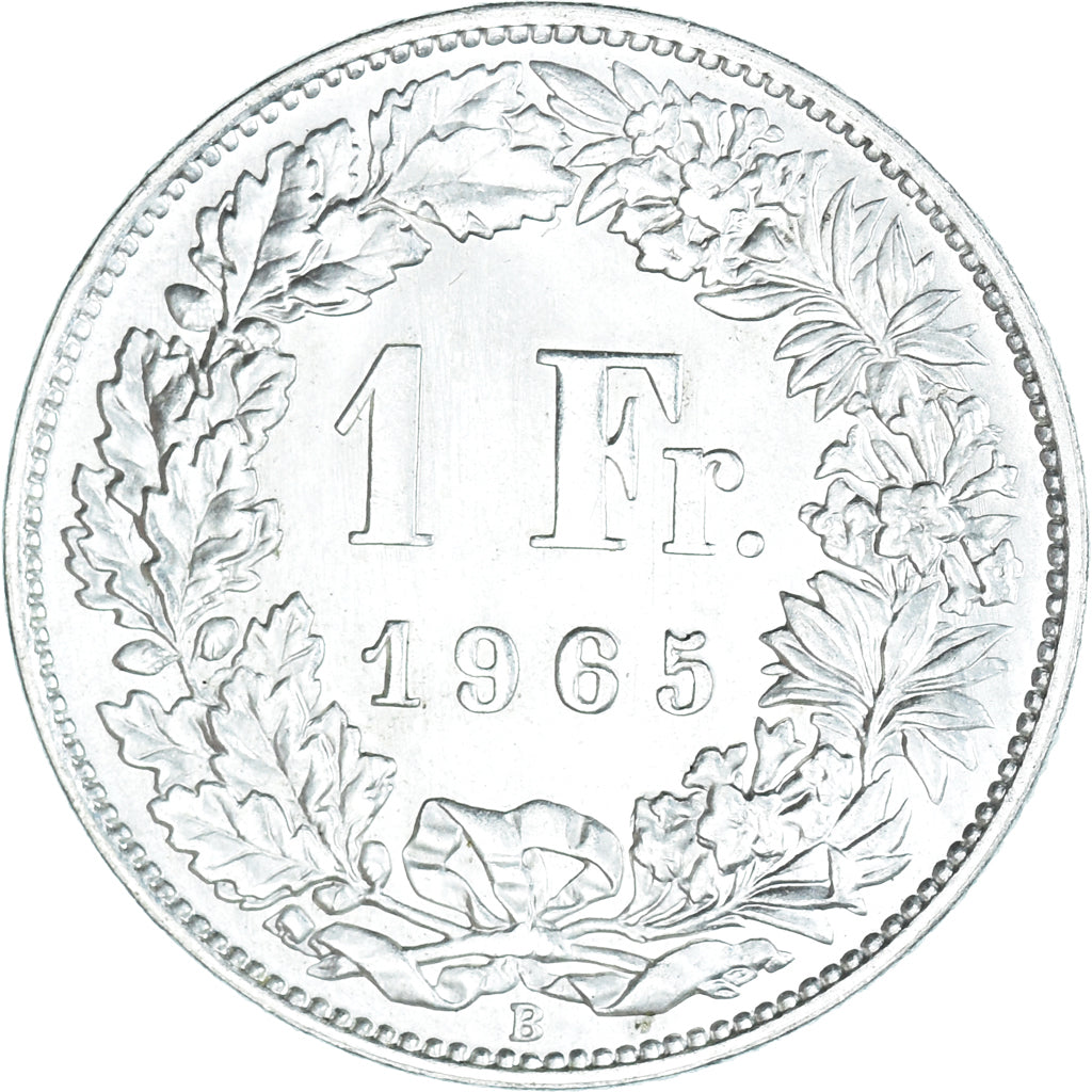 Moneta, Szwajcaria, Franc, 1965, MS(60-62), Srebro, KM:24