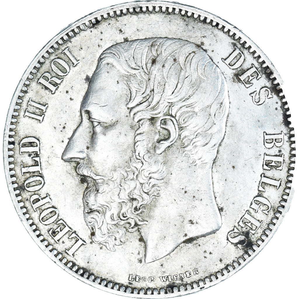Coin, Belgium, Leopold II, 5 Francs, 5 Frank, 1874, EF(40-45), Silver, KM:24