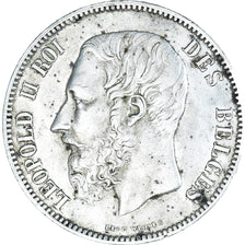 Coin, Belgium, Leopold II, 5 Francs, 5 Frank, 1874, EF(40-45), Silver, KM:24