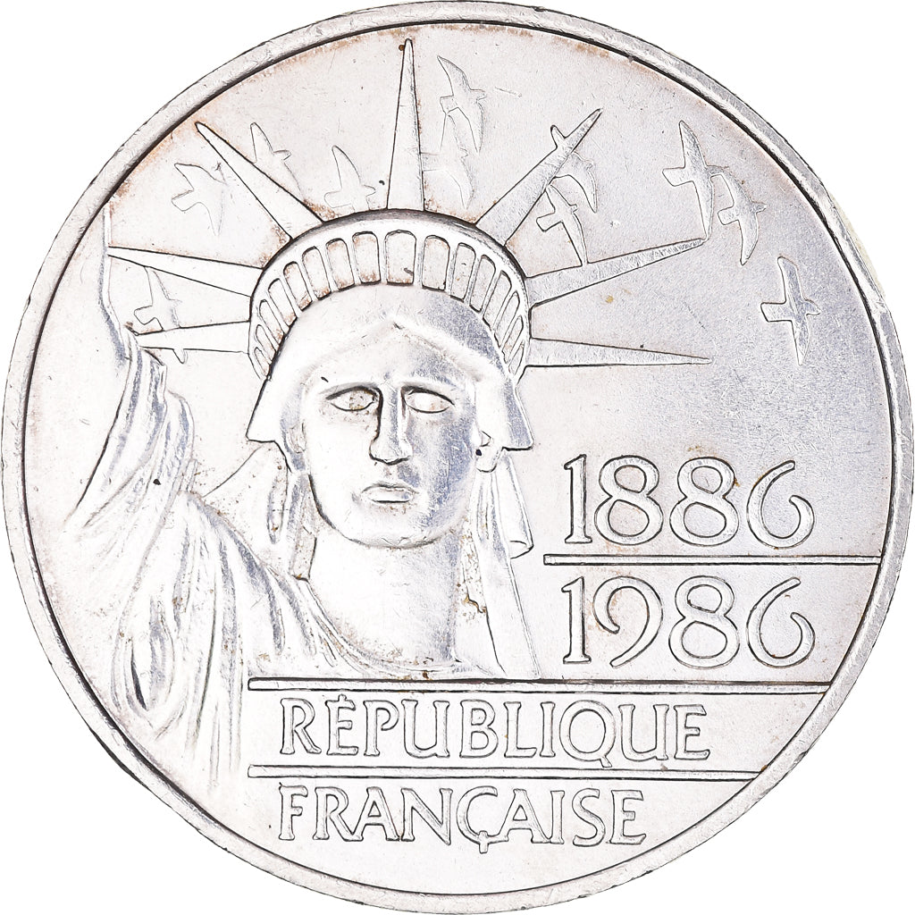 Coin, France, Statue de la Liberté, 100 Francs, 1986, AU(55-58), Silver
