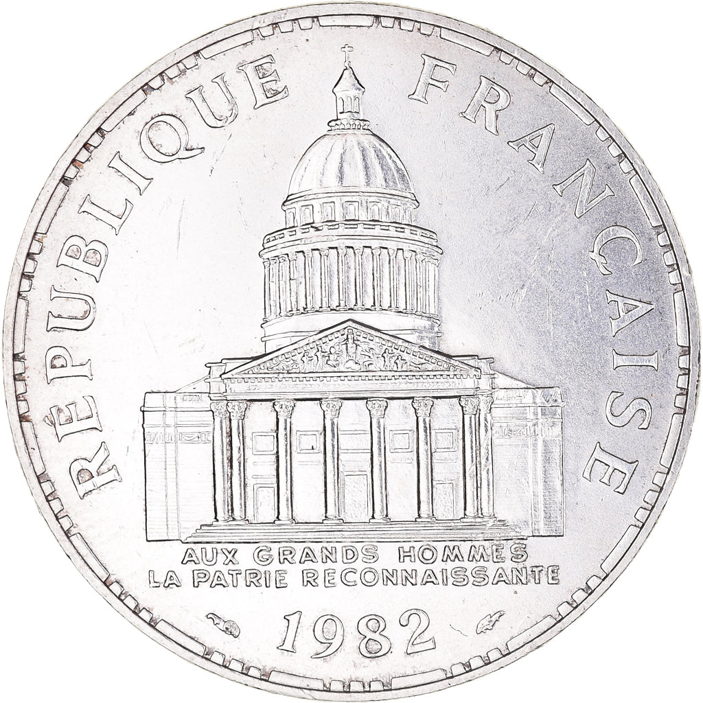 Munten, Frankrijk, Panthéon, 100 Francs, 1982, Paris, PR, Zilver, KM:951.1