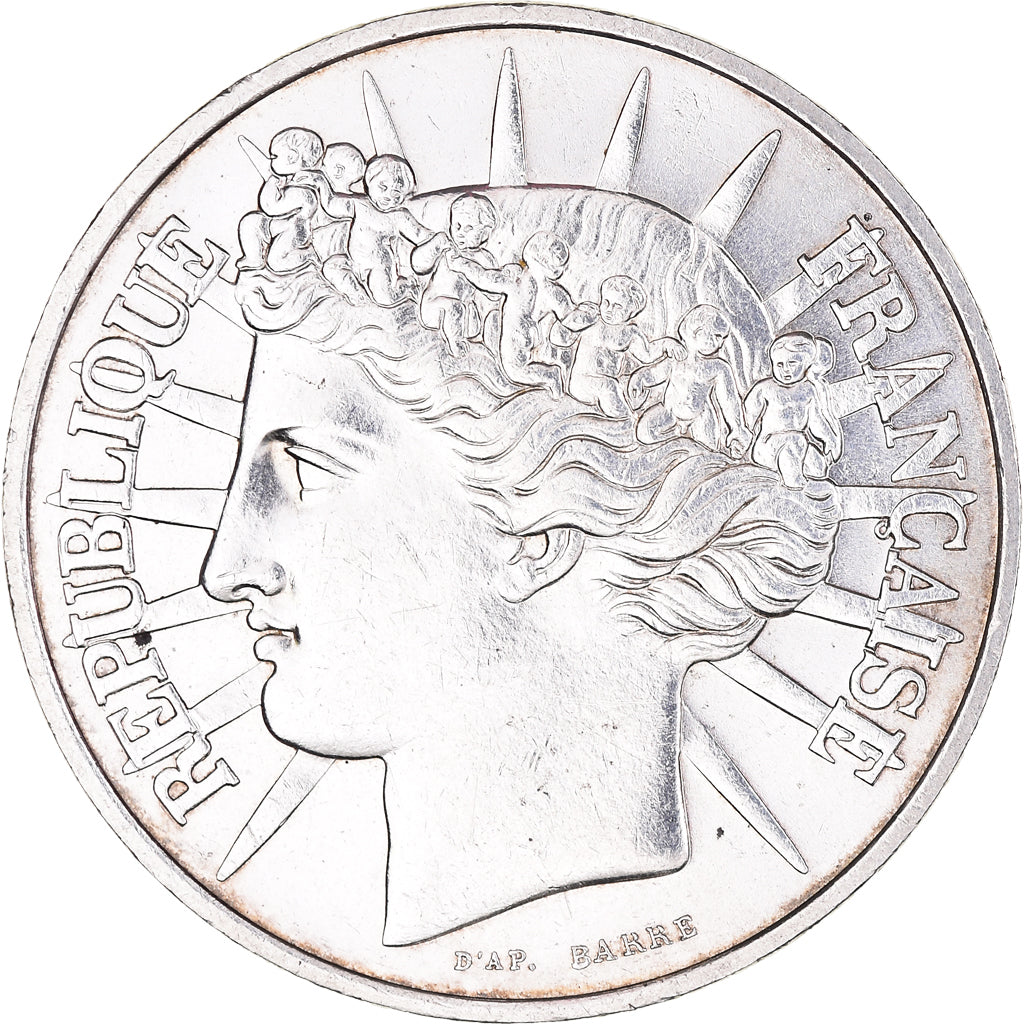 Moneta, Francja, Fraternité, 100 Francs, 1988, AU(55-58), Srebro, KM:966