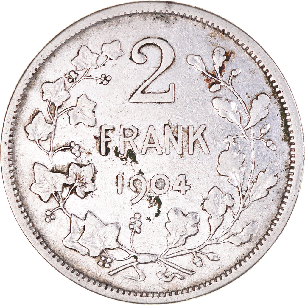 Moneta, Belgia, 2 Francs, 2 Frank, 1904, VF(30-35), Srebro, KM:59
