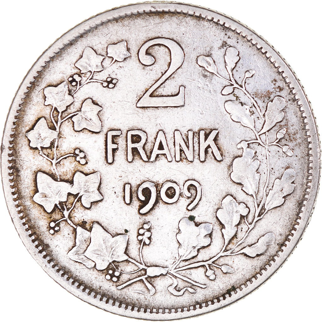 Coin, Belgium, 2 Francs, 2 Frank, 1909, VF(30-35), Silver, KM:59