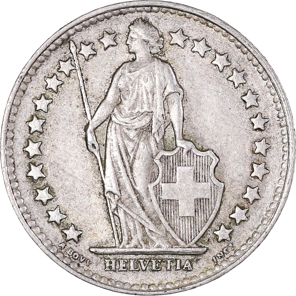 Munten, Zwitserland, 1/2 Franc, 1945, Bern, PR, Zilver, KM:23