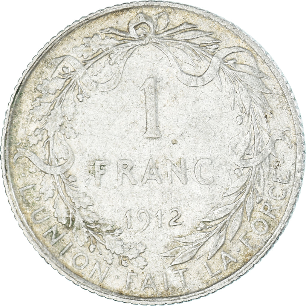 Moneta, Belgio, Albert I, Franc, 1912, Brussels, BB, Argento, KM:72