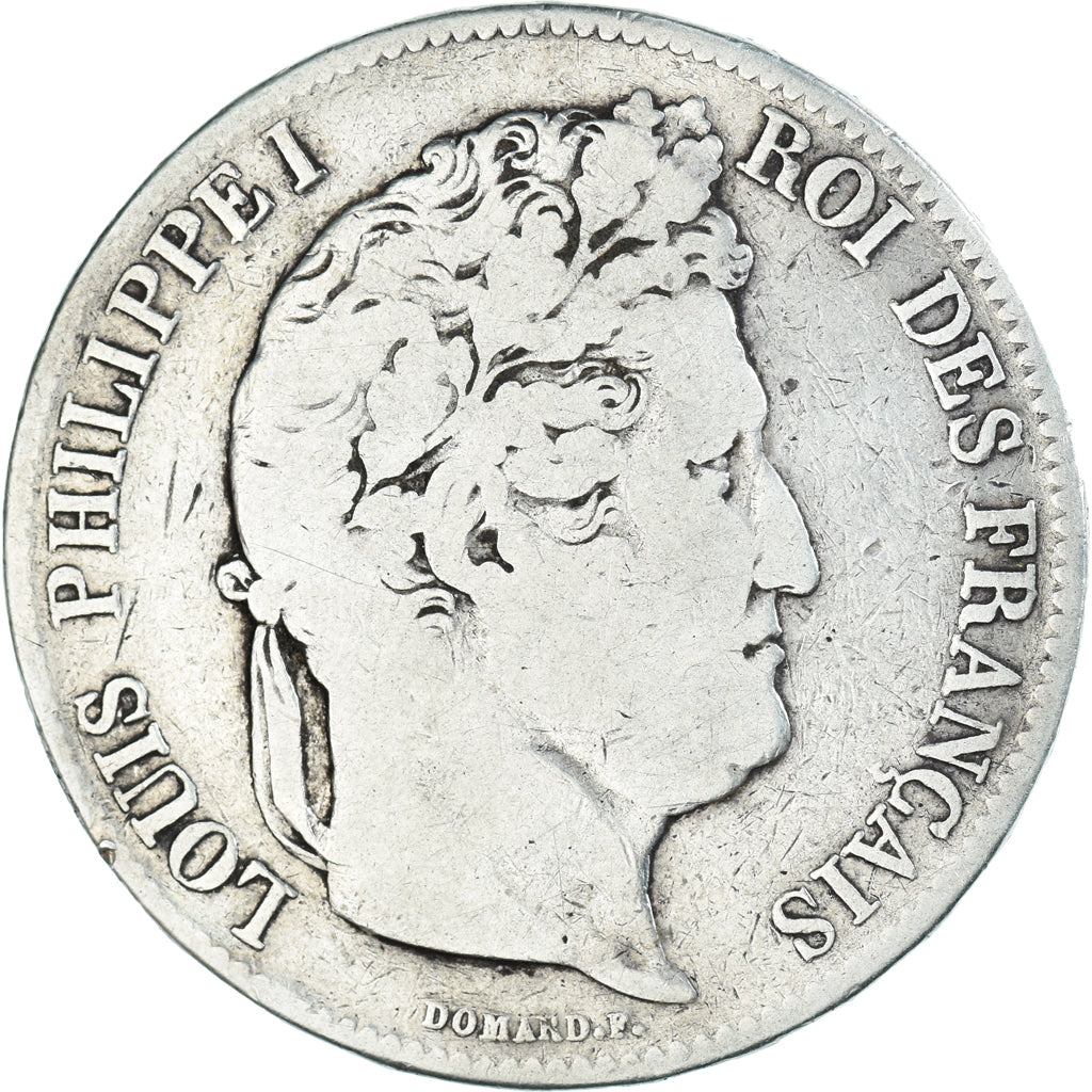 Coin, France, Louis-Philippe, 5 Francs, 1833, Lille, VF(20-25), Silver