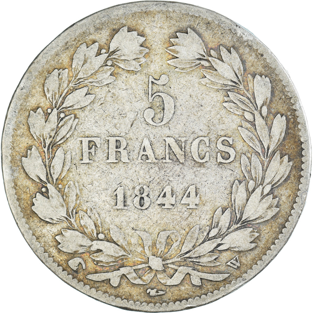 Moneta, Francja, Louis-Philippe, 5 Francs, 1844, Lille, VF(30-35), Srebro