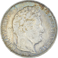 Moneda, Francia, Louis-Philippe, 5 Francs, 1845, Strasbourg, BC+, Plata
