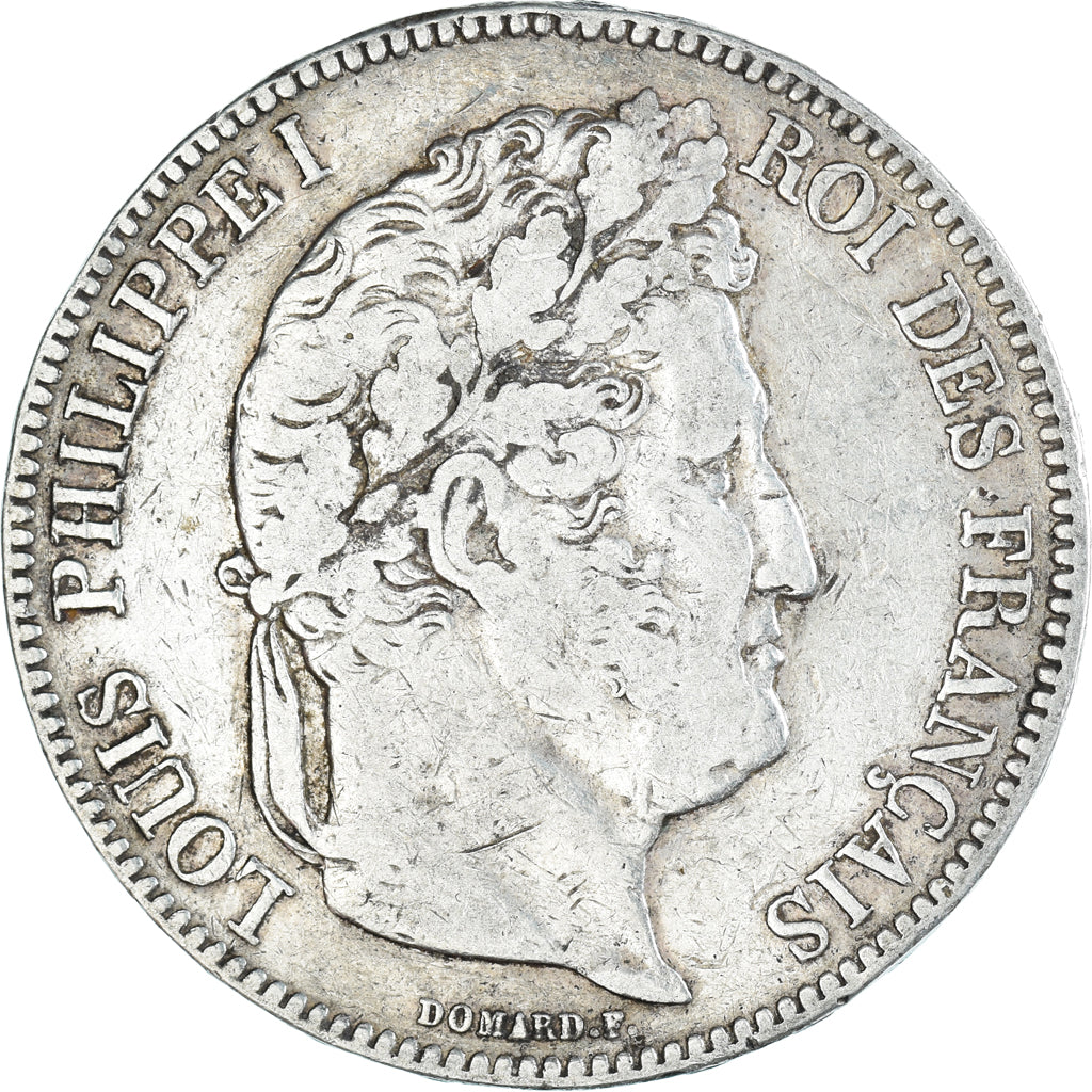 Moneta, Francia, Louis-Philippe, 5 Francs, 1842, Lille, MB+, Argento, KM:749.13