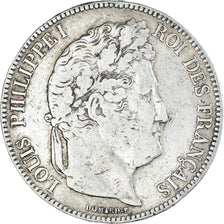 Moeda, França, Louis-Philippe, 5 Francs, 1842, Lille, VF(30-35), Prata