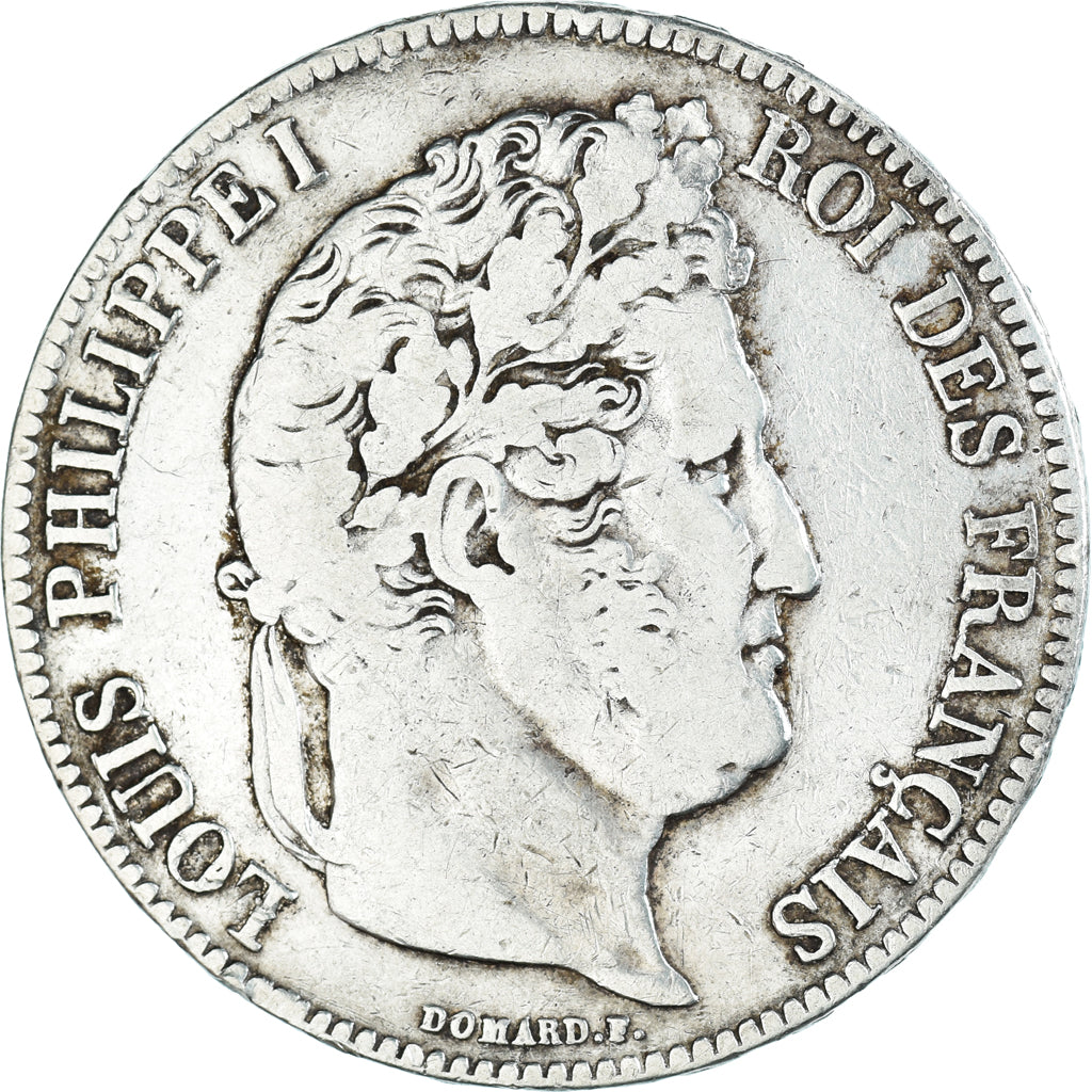 Moneda, Francia, Louis-Philippe, 5 Francs, 1837, Lille, BC+, Plata, KM:749.13