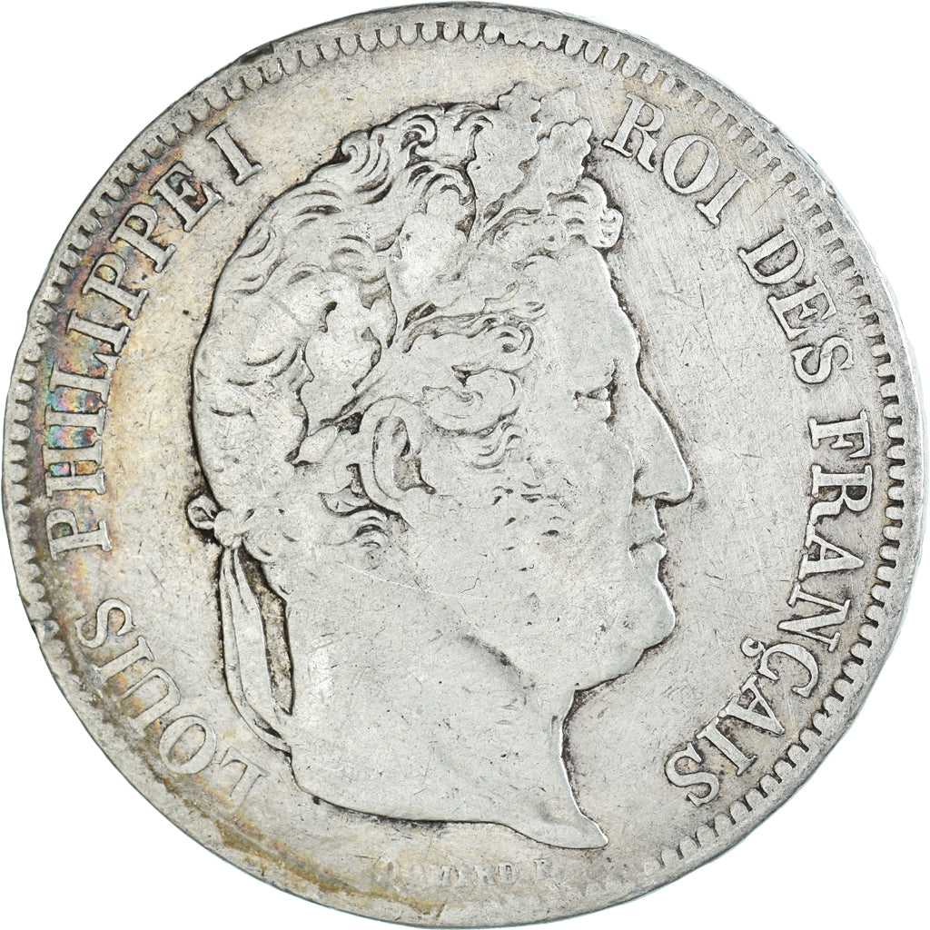 Moneda, Francia, Louis-Philippe, 5 Francs, 1841, Lille, BC+, Plata, KM:749.13