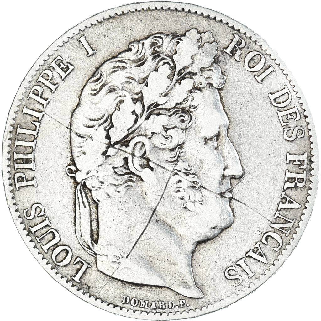Moneda, Francia, Louis-Philippe, 5 Francs, 1846, Paris, BC+, Plata, KM:749.1