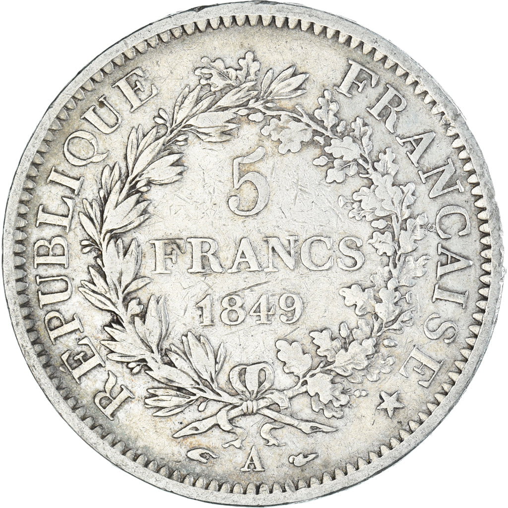 Münze, Frankreich, Hercule, 5 Francs, 1849, Paris, S+, Silber, KM:756.1