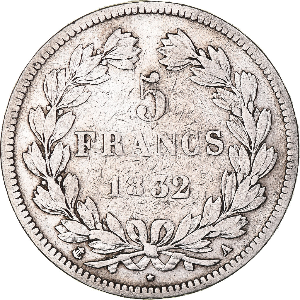 Coin, France, Louis-Philippe, 5 Francs, 1832, Paris, VF(20-25), Silver