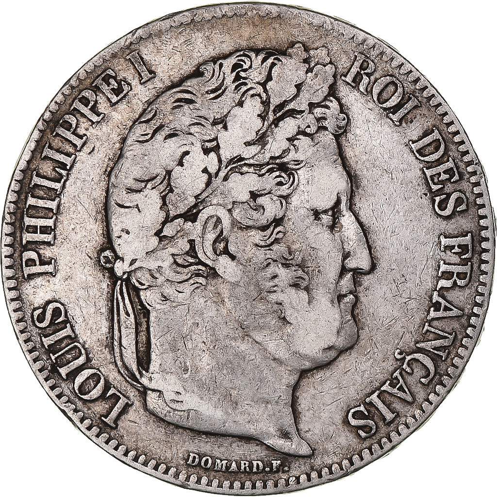 Munten, Frankrijk, Louis-Philippe, 5 Francs, 1833, Strasbourg, FR+, Zilver