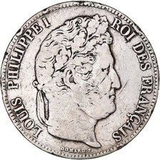Coin, France, Louis-Philippe, 5 Francs, 1835, Rouen, VF(20-25), Silver