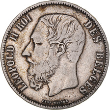 Coin, Belgium, Leopold II, 5 Francs, 5 Frank, 1870, Brussels, VF(30-35), Silver