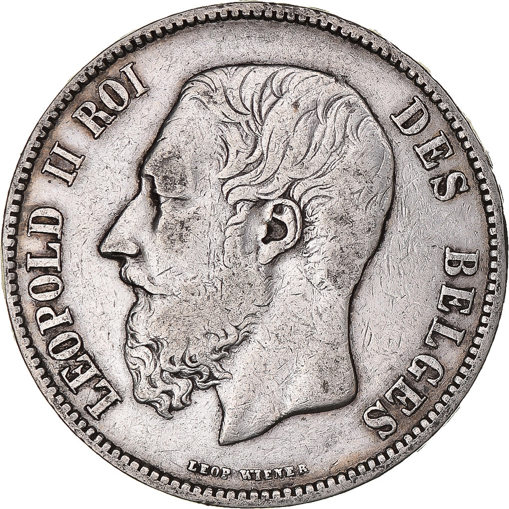 Coin, Belgium, Leopold II, 5 Francs, 5 Frank, 1873, VF(20-25), Silver, KM:24