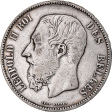 Coin, Belgium, Leopold II, 5 Francs, 5 Frank, 1873, VF(20-25), Silver, KM:24