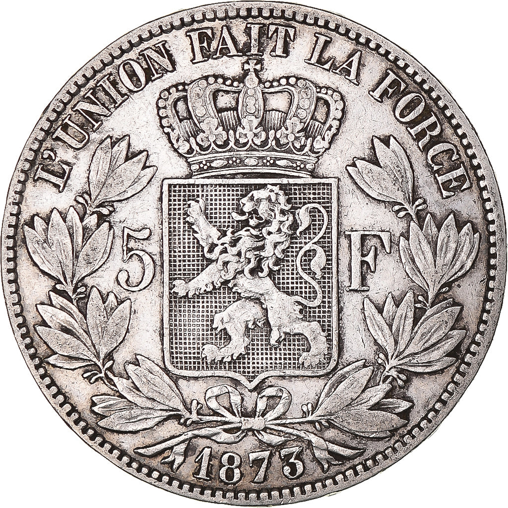 Coin, Belgium, Leopold II, 5 Francs, 5 Frank, 1873, VF(20-25), Silver, KM:24