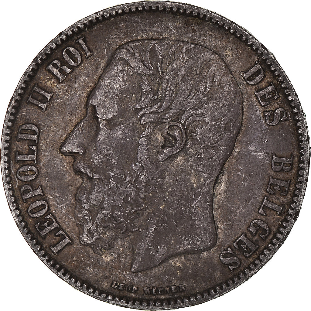 Coin, Belgium, Leopold II, 5 Francs, 5 Frank, 1873, VF(30-35), Silver, KM:24
