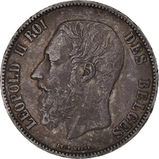 Moneta, Belgio, Leopold II, 5 Francs, 5 Frank, 1873, MB+, Argento, KM:24