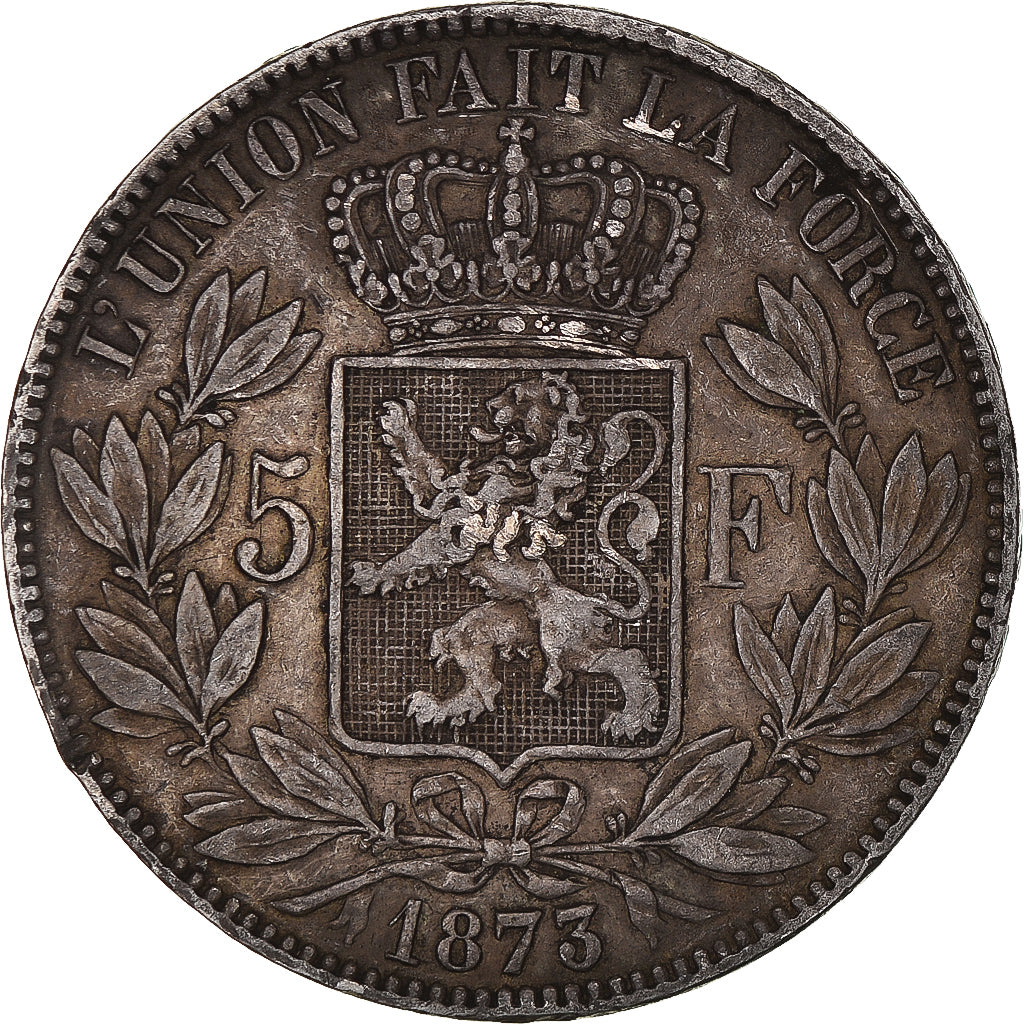 Coin, Belgium, Leopold II, 5 Francs, 5 Frank, 1873, VF(30-35), Silver, KM:24