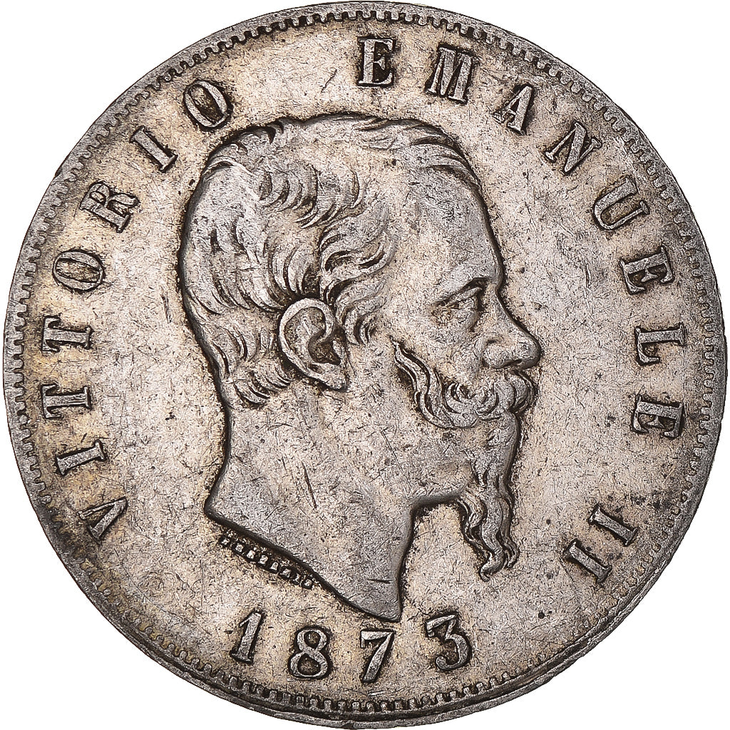 Moneta, Italia, Vittorio Emanuele II, 5 Lire, 1873, Milan, BB, Argento, KM:8.3