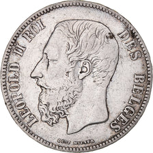 Munten, België, Leopold II, 5 Francs, 5 Frank, 1868, Brussels, FR+, Zilver